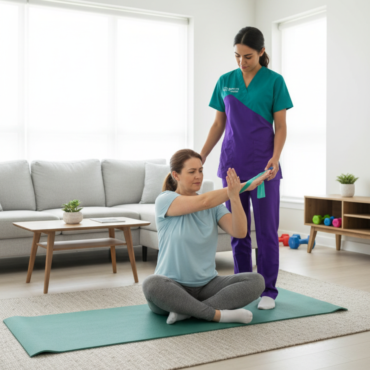 Physiotherapy session at home